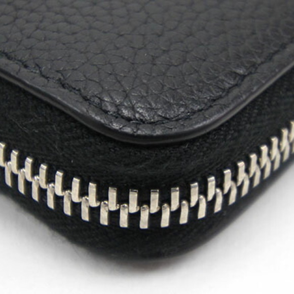 Saint Laurent Round Long Wallet Cassandra Shadow Zip Around 687054 Black Leat... - Picture 5 of 7